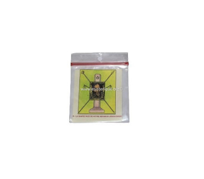 Pentacle sur parchemin : LA SAINTE FACE DE NOTRE SEIGNEUR JESUS paix...