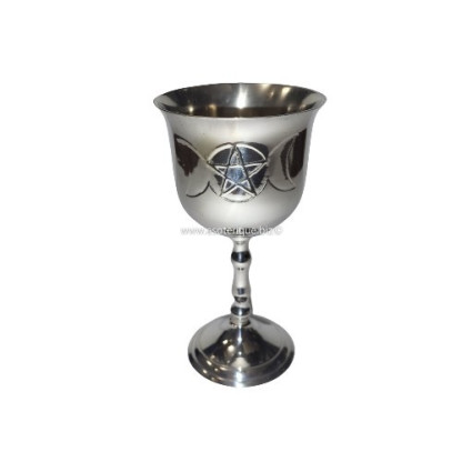 CALICE WICCA TRIPLE MOON PM EN LAITON CHROME