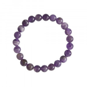 Bracelet en pierre Améthyste perles de 8mm