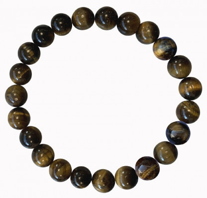 Bracelet en pierre Œil de Tigre perles de 8mm Bracelet en pierre Œil de Tigre perles de 8mm