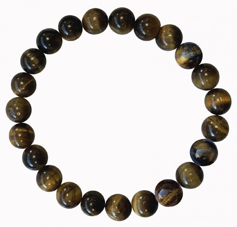 Bracelet en pierre Œil de Tigre perles de 8mm
