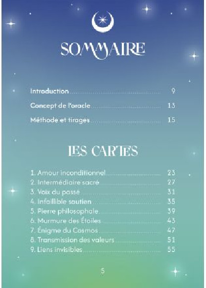 Messages des guides de lumière, Cartes oracle