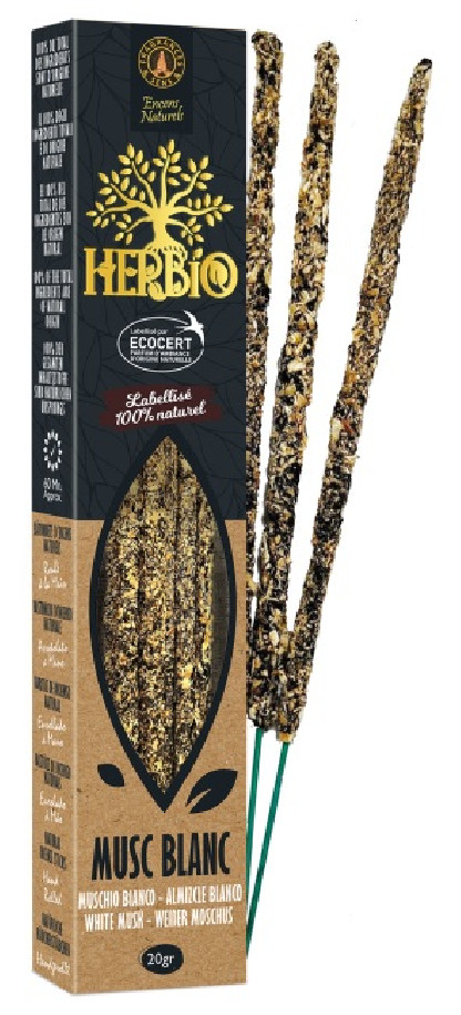 Encens bâton Musc Blanc - HERBIO - paquet de 20 gr