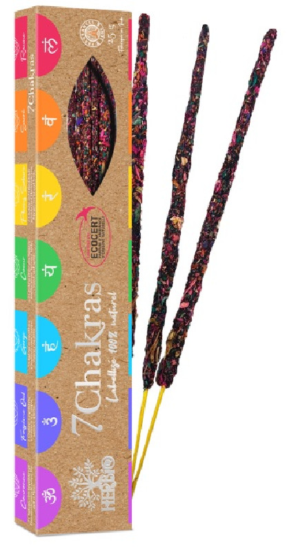 Encens bâton 7 Chakras - HERBIO - paquet de 20 gr