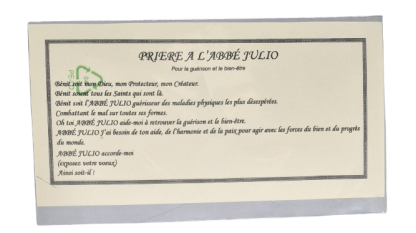 PRIÈRE SUR PARCHEMIN ABBE JULIO : Pour la guérison et le bien être.