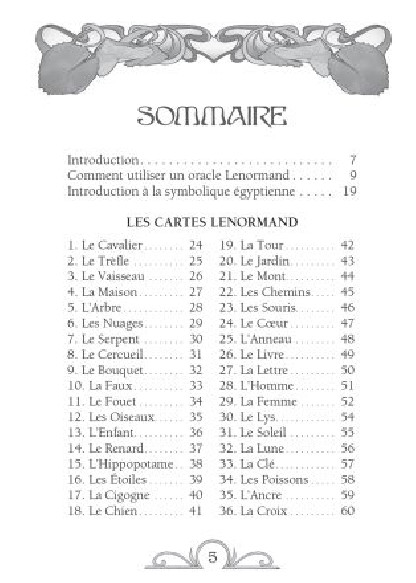 L'Oracle égyptien Lenormand