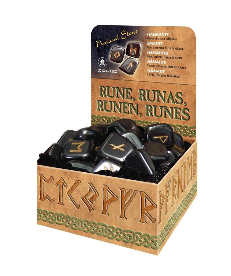 JEU DE RUNES EN HEMATITE