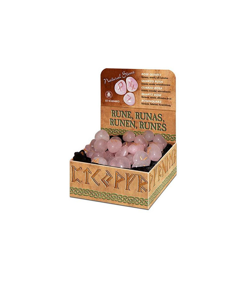 JEU DE RUNES EN QUARTZ ROSE