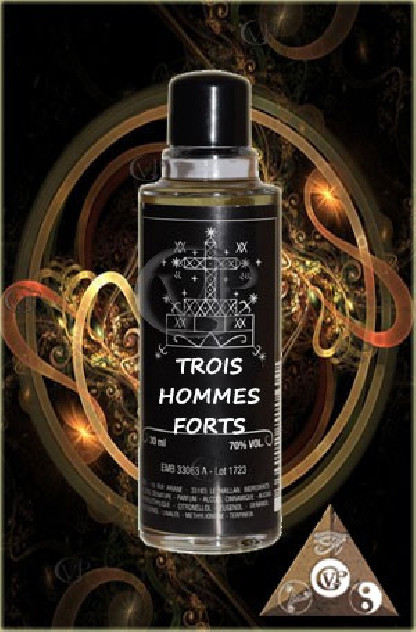 LOTION  HAITIENNE Vo-Dù :  TROIS HOMMES FORTS