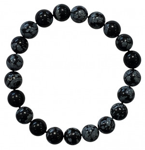 Bracelet en pierre  Obsidienne Moucheté perles de 8mm