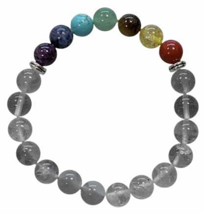 Cristal de Roche + 7 Chakras - Bracelet en pierre naturelle