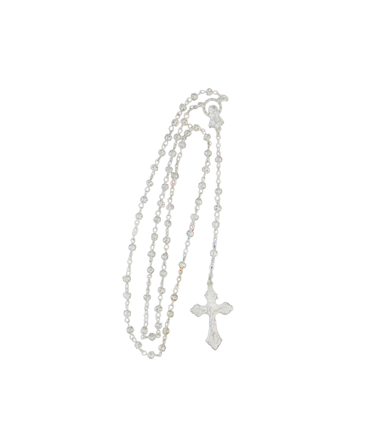 Chapelet perles métal sablés