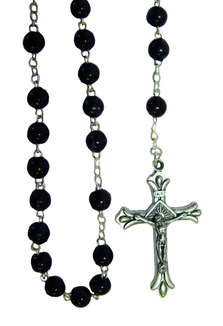 CHAPELET Perles plastique Noir